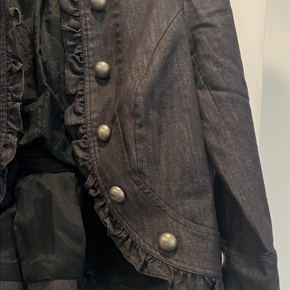JohnPaulRichard Black Ruffled Blazer - Picture 4 of 9